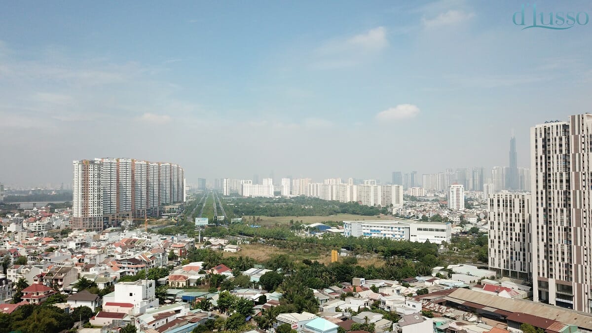 Hướng view căn hộ Precia Quận 2 10 Flycam view toàn ảnh D'Lusso Quận 2