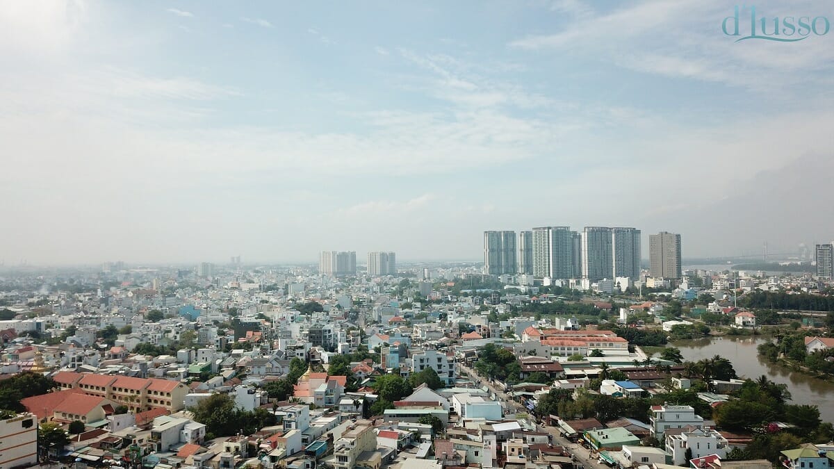 Hướng view căn hộ Precia Quận 2 12 Flycam view toàn ảnh D'Lusso Quận 2