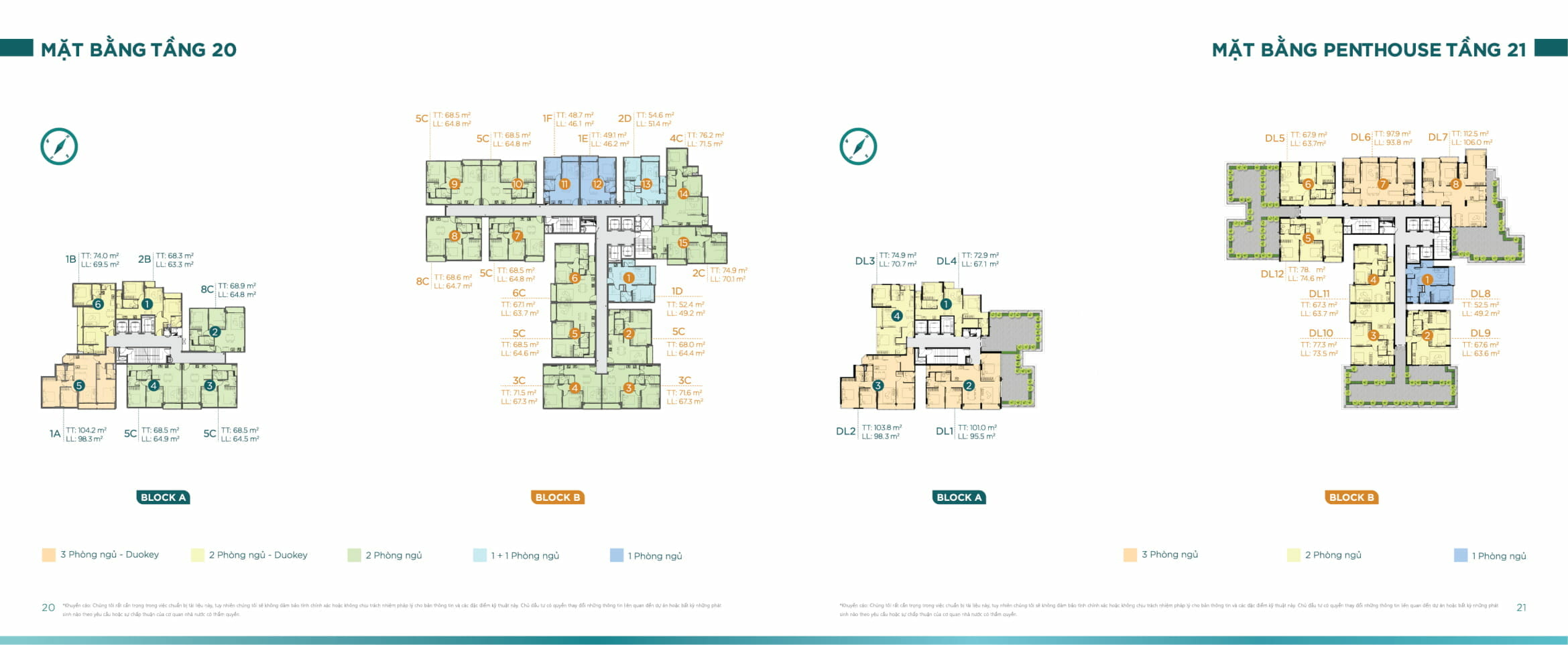 Thiết kế mặt bằng căn hộ dự án D'Lusso Emerald Quận 2 38 Mặt bằng Tầng 20 & Tầng 21 D'Lusso Emerald Quận 2