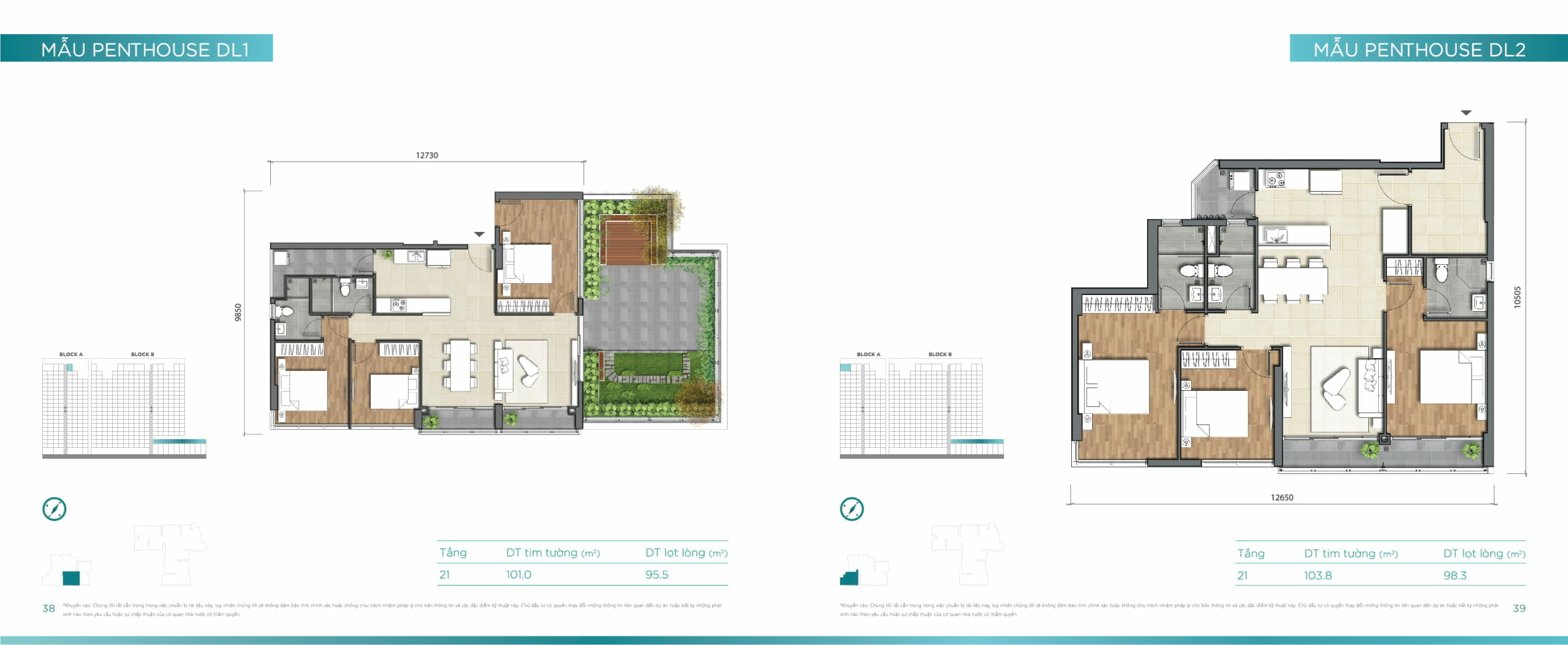 Thiết kế mặt bằng căn hộ dự án D'Lusso Emerald Quận 2 31 Thiết kế căn hộ Penthouse DL1 + DL2 D'Lusso Emerald Quận 2