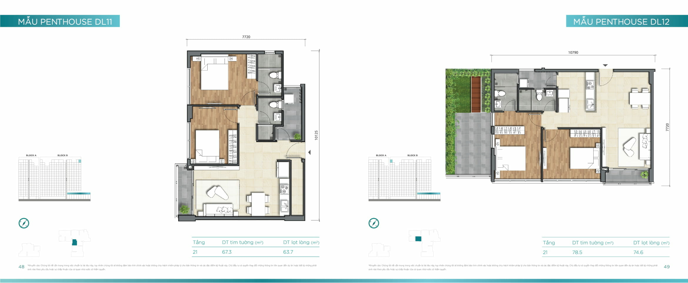 Thiết kế mặt bằng căn hộ dự án D'Lusso Emerald Quận 2 36 Thiết kế căn hộ Penthouse DL11 + DL12 D'Lusso Emerald Quận 2